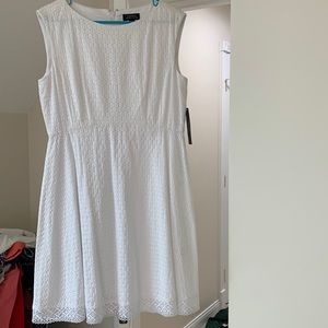 White Floral Pattern Dress New with Tags